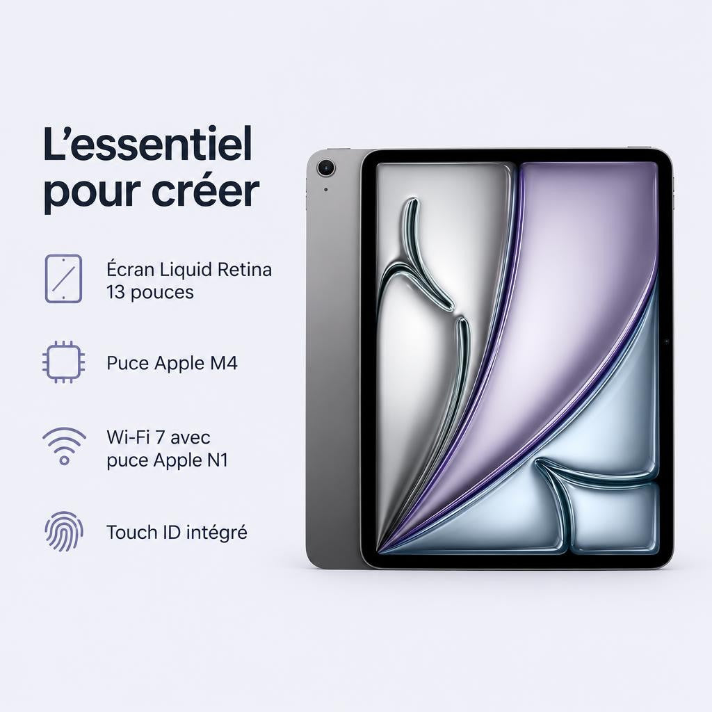 Apple iPad Air 13 pouces M4 – 128 Go, Gris sidéral