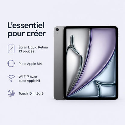 Apple iPad Air 13 pouces M4 – 128 Go, Gris sidéral